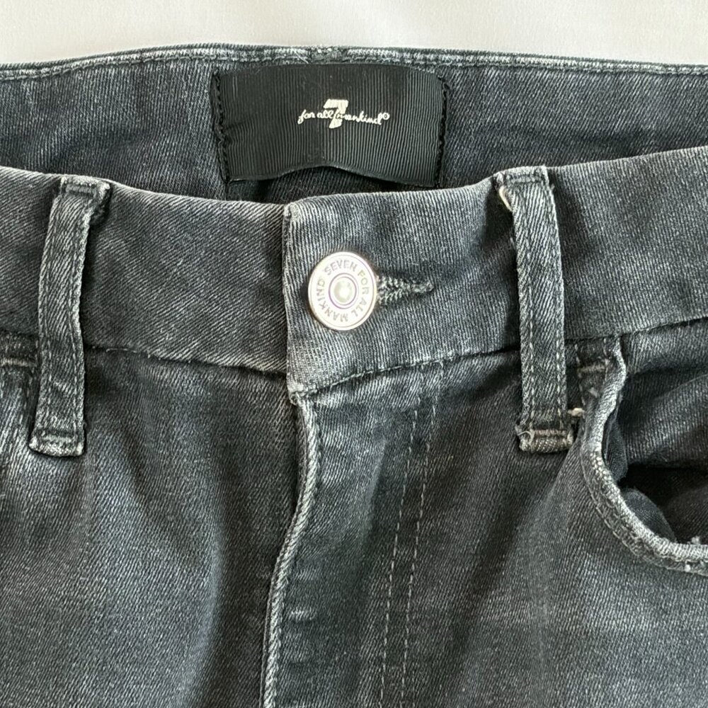 7 for All Mankind jeans black 30 skinny boot cut - Picture 4 of 12